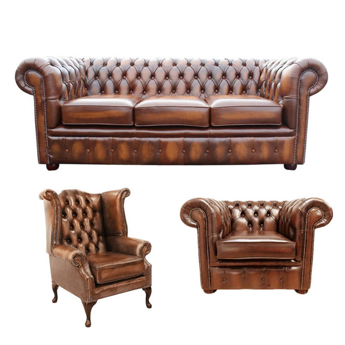 Rosalind Wheeler 3-tlg. Couchgarnitur Pocola aus Echtleder | Wayfair.de